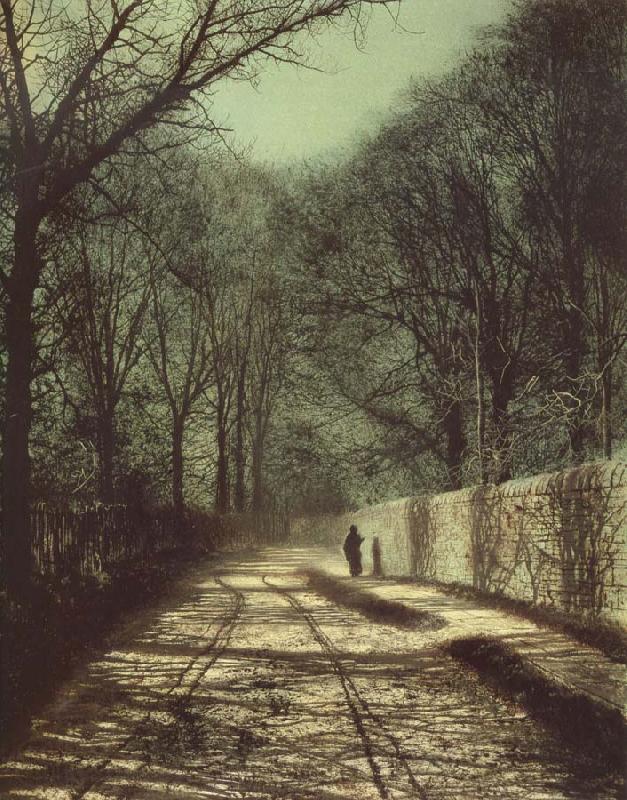 Atkinson Grimshaw Tree Shadows on the Park Wall,Roundhay Park Leeds Spain oil painting art